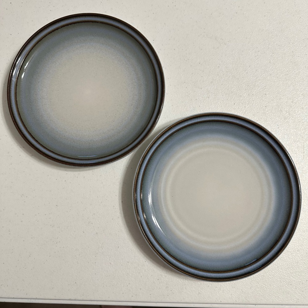 Noritake Sorcerer‎ 8620 Stoneware Salad Plates Blue Ombre Vintage Set of 2